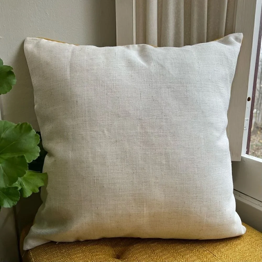 Embroidered Spring Wildflowers Throw Pillow Cover 18x18 - Picture 6 of 7